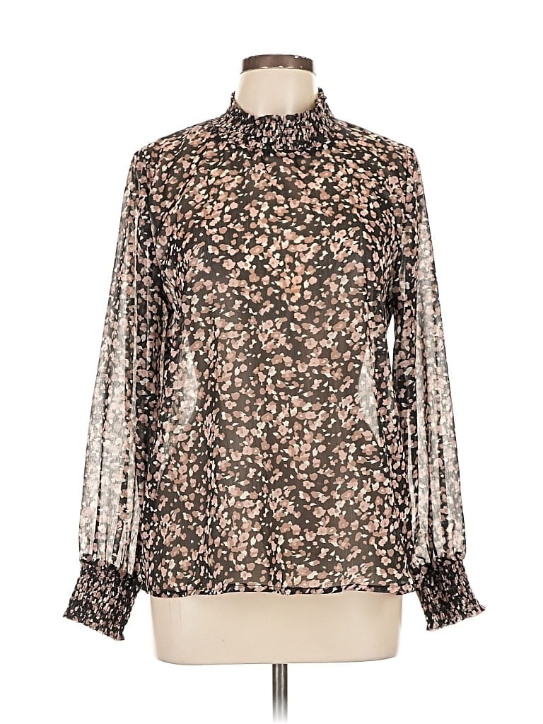 Pre-owned Hayden Long Sleeve Blouse In Brown