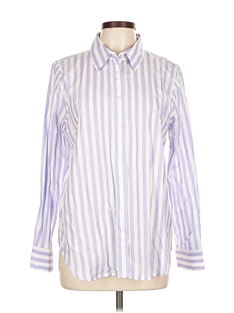 ANN TAYLOR Pre-owned Long Sleeve Button Down Shirt In Purple