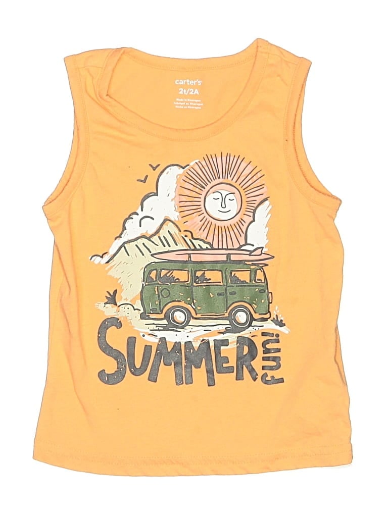 Pre-owned Carter's Kids' Sleeveless T-shirt In Yellow