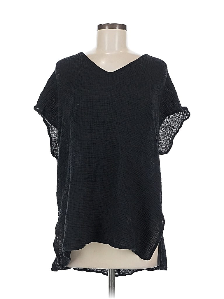 Pre-owned Kona Sol Short Sleeve Top Black V Neck Tops