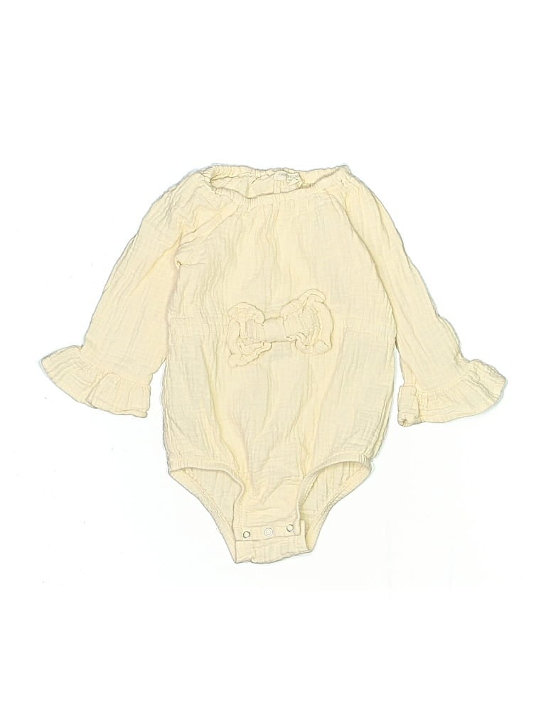 Pre-owned Grayson Collective Babies' Long Sleeve Onesie In White