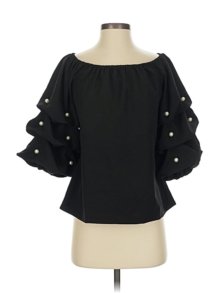 Cece 3/4 Sleeve Blouse In Black