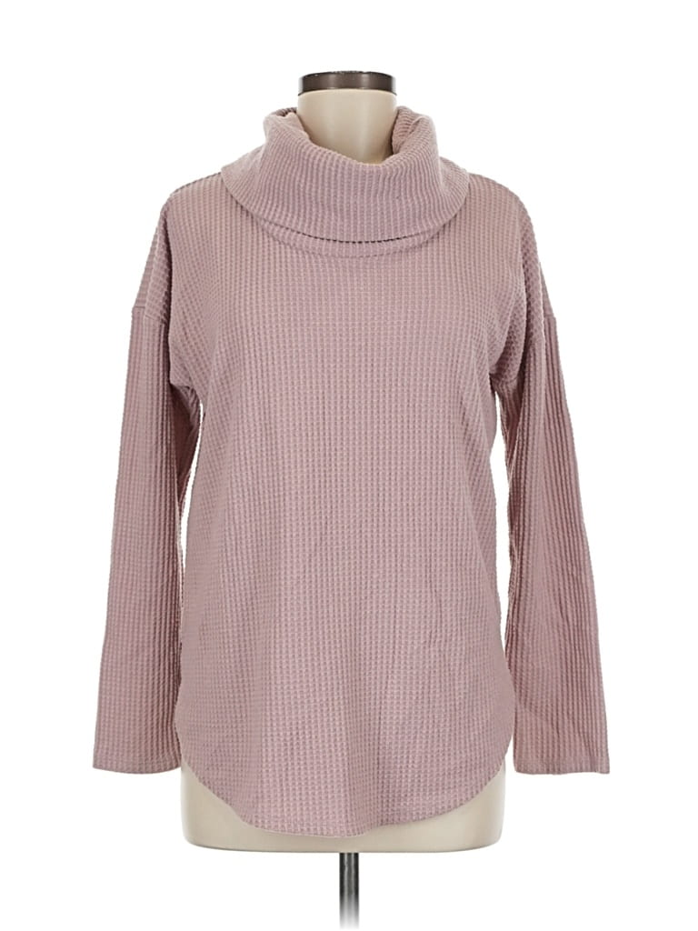 Pre-owned Ann Taylor Loft Long Sleeve Top Pink Turtleneck Tops