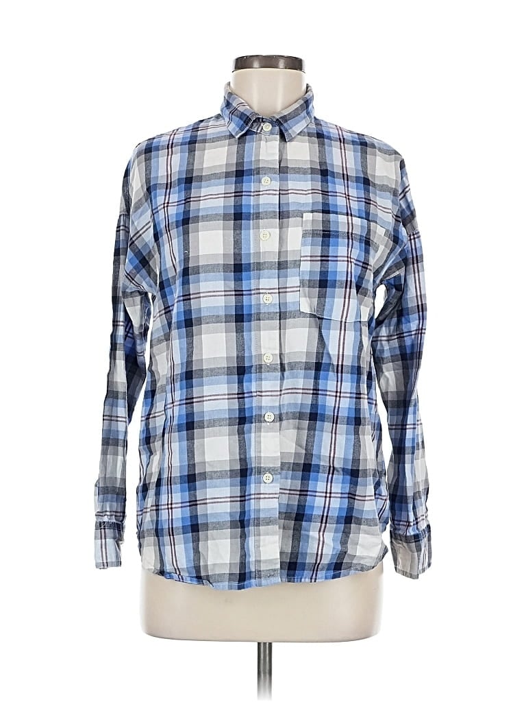 Pre-owned Old Navy Long Sleeve Button Down Shirt In Blue
