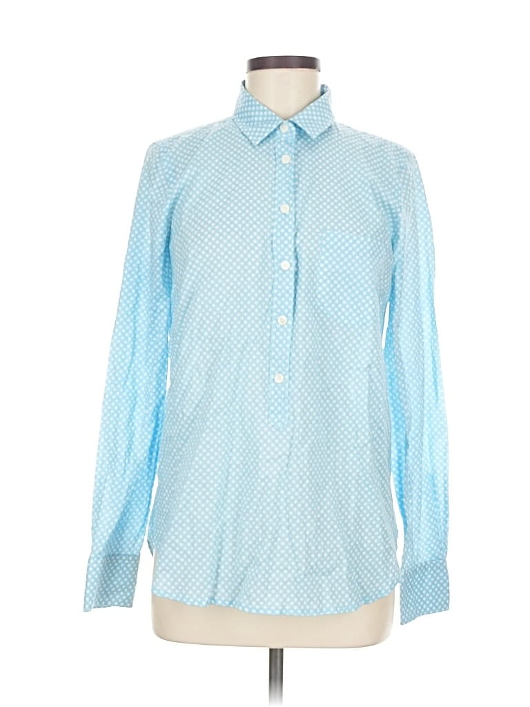 J.crew Factory Store Long Sleeve Button Down Shirt In Blue