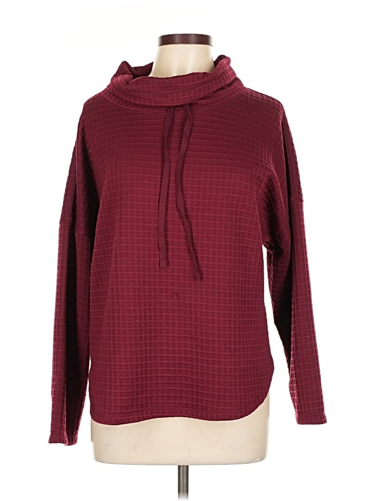 Pre-owned Max Studio Long Sleeve Top Burgundy Cowl Neck Tops