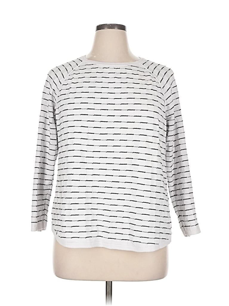 Pre-owned Karen Scott Pullover Sweater In White