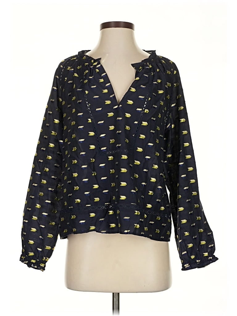Pre-owned Point Sur Long Sleeve Blouse In Black