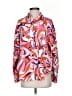 Express 100% Polyester Print Orange Long Sleeve Blouse Size XS - photo 1