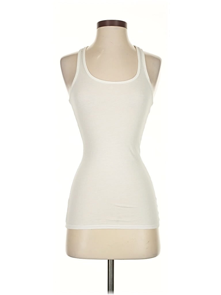 EXPRESS Pre-owned Tank Top Ivory Halter Neckline Tops In White
