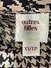 Autres Filles 100% Polyester Houndstooth Ivory Long Sleeve Blouse Size XS - photo 6