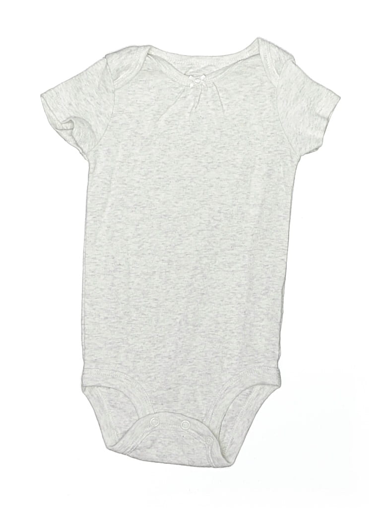 Pre-owned Carter's Babies' Short Sleeve Onesie In Gray