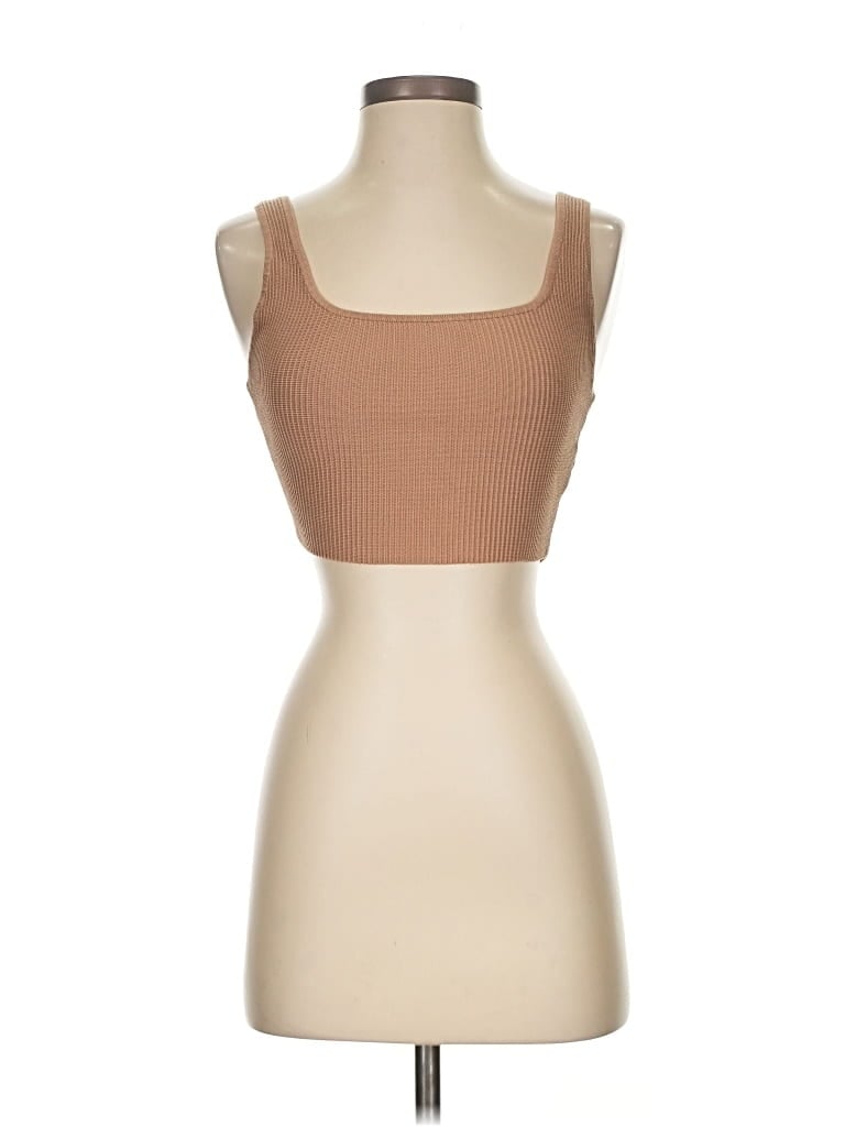 Pre-owned Babaton Tank Top Brown Square Neckline Tops
