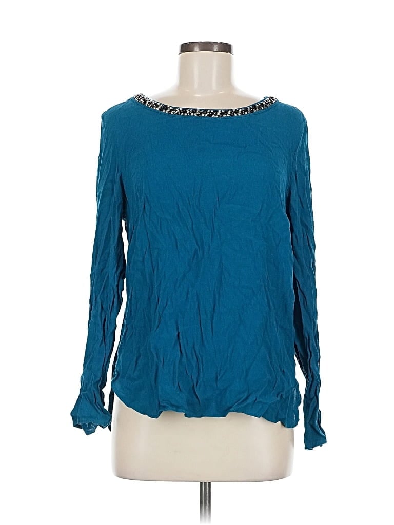 Pre-owned Gap Outlet Long Sleeve Blouse In Blue