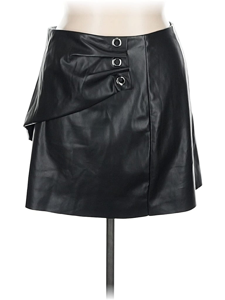 BAR III Pre-owned Faux Leather Skirt In Black