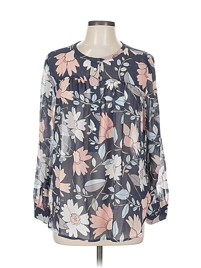 Pre-owned Ann Taylor Loft Long Sleeve T-shirt In Gray