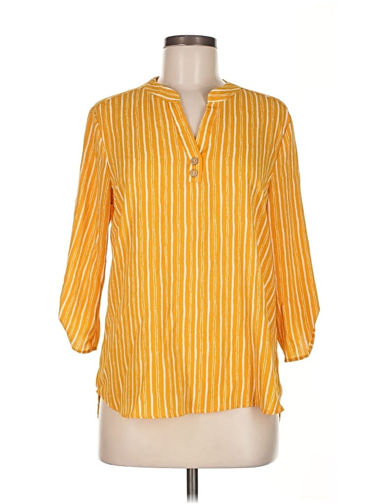 Pre-owned Wishful Park 3/4 Sleeve Blouse In Yellow