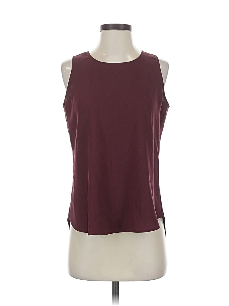 ANN TAYLOR Pre-owned Sleeveless Top Burgundy Halter Neckline Tops