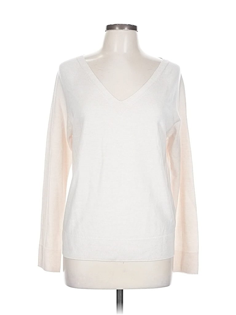 Pre-owned Banana Republic Wool Pullover Sweater In White