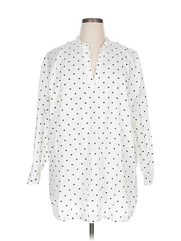 MASAI Pre-owned Long Sleeve Henley Shirt In White