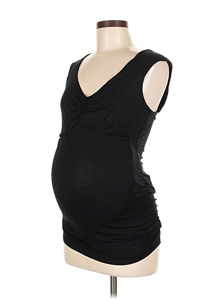 Pre-owned Motherhood Sleeveless Top Black Plunge Neckline Tops