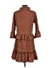 Unbranded 100% Polyester Polka Dots Brown Casual Dress Size S - photo 2