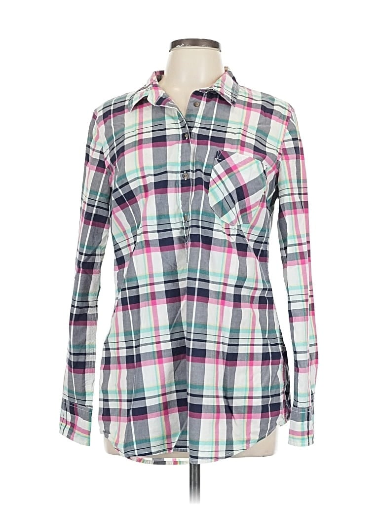 Pre-owned Merona Long Sleeve Button Down Shirt In Pink