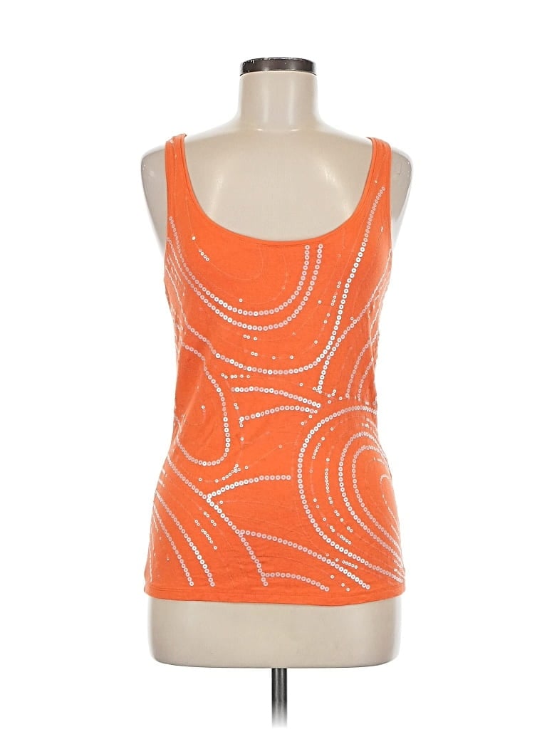 Pre-owned Alberto Makali Sleeveless Top Orange Scoop Neck Tops
