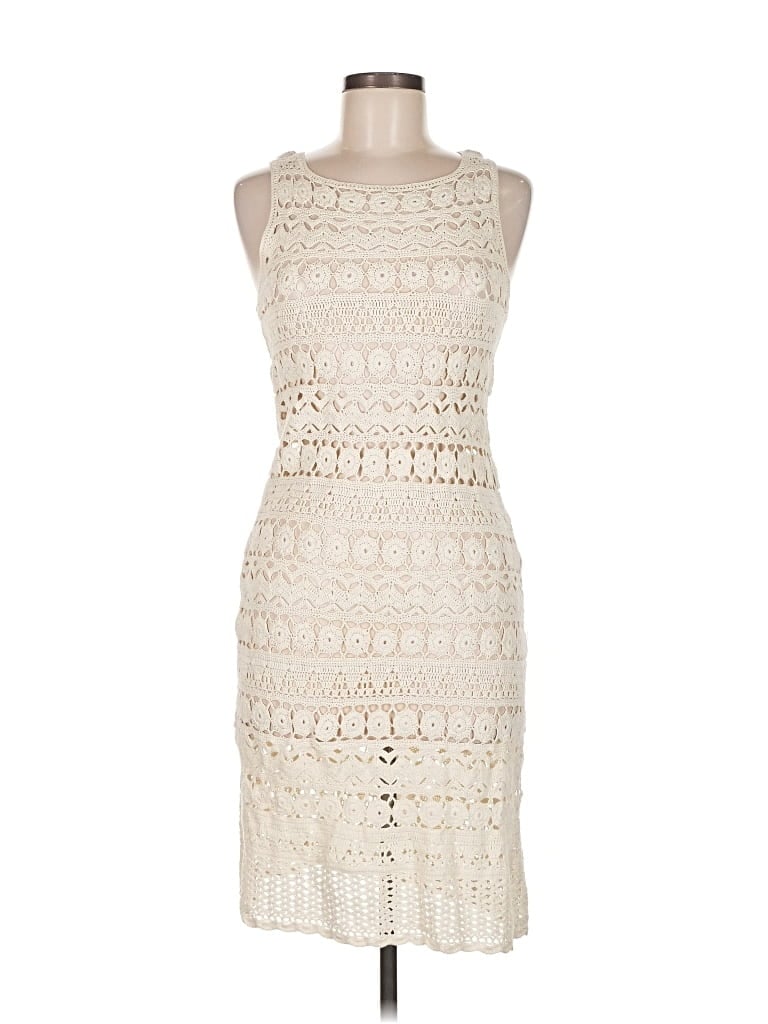Pre-owned Nicole Miller Collection Cocktail Dress In White