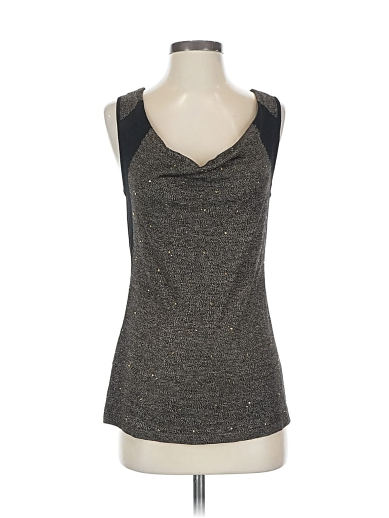 Pre-owned Nic + Zoe Sleeveless Top Gray Cowl Neck Tops