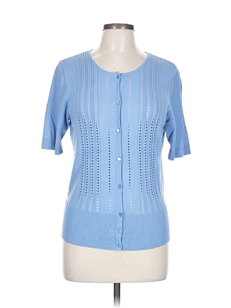 Pre-owned Ann Taylor Factory Cardigan Sweater In Blue