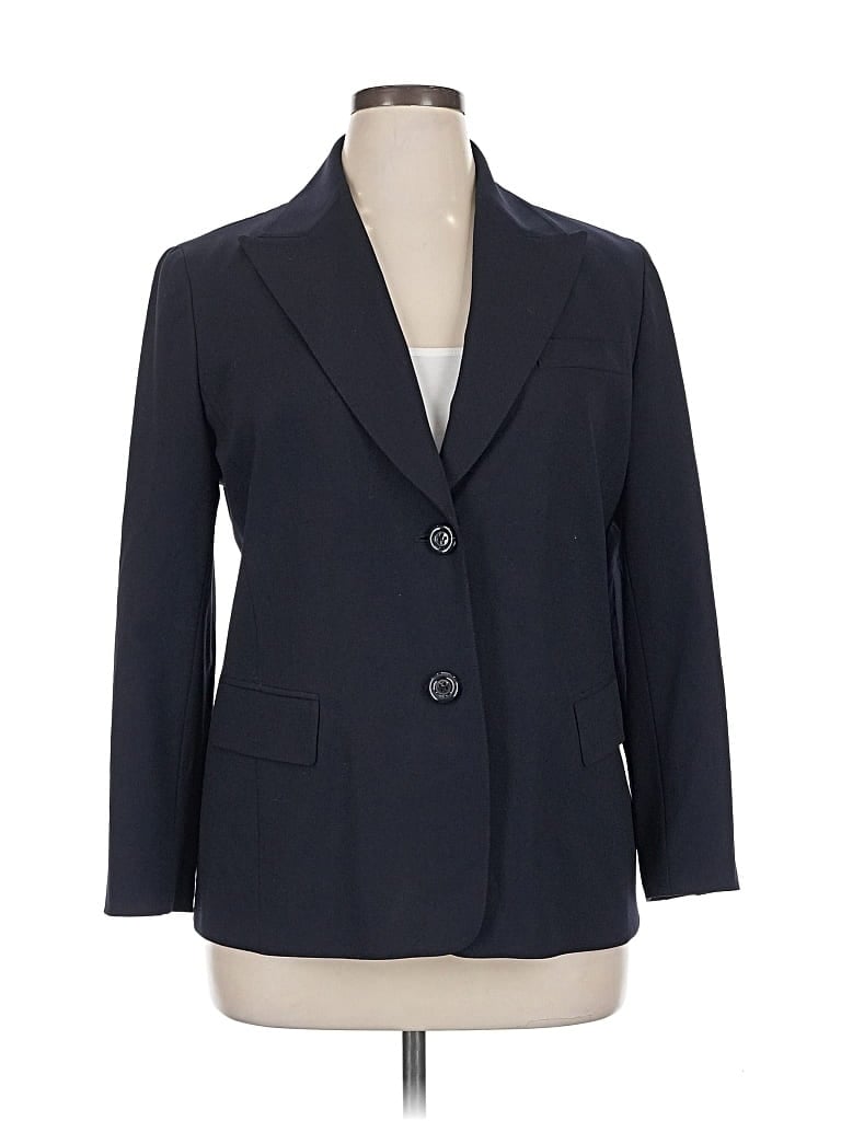 Pre-owned Lafayette 148 Wool Blazer Jacket In Blue