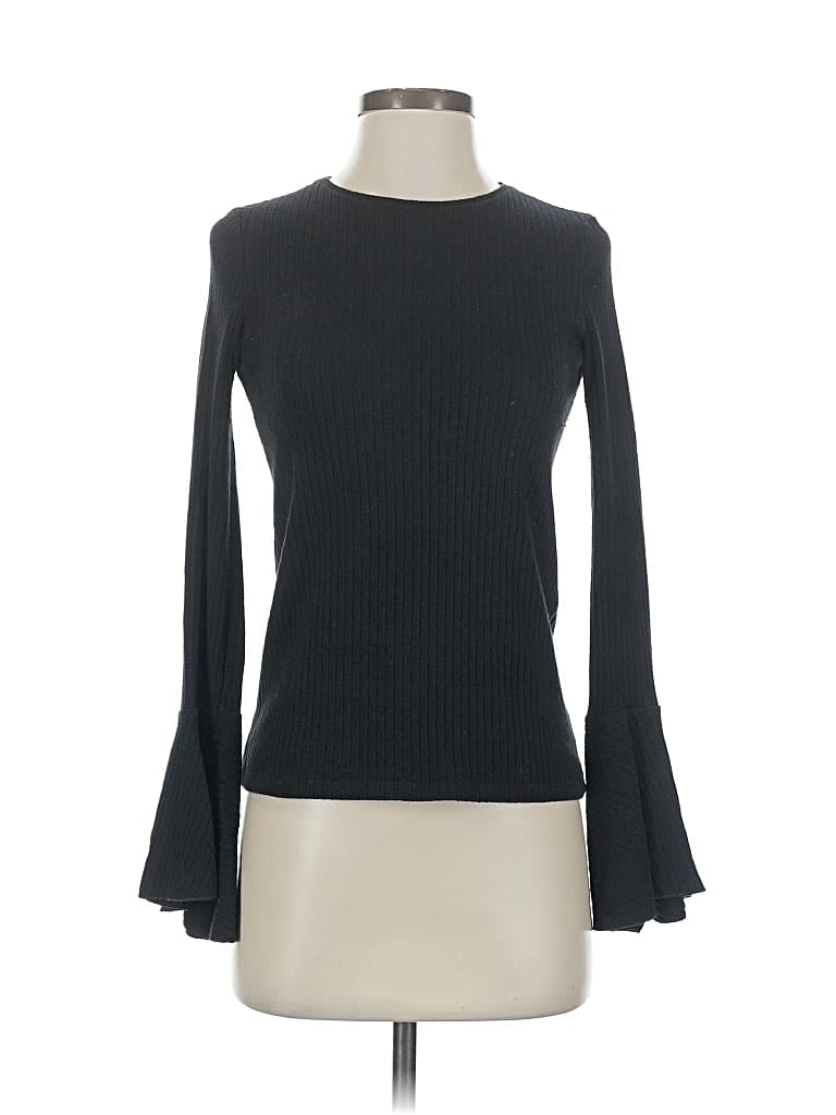 Pre-owned Trafaluc By Zara Long Sleeve Top Black Boatneck Tops