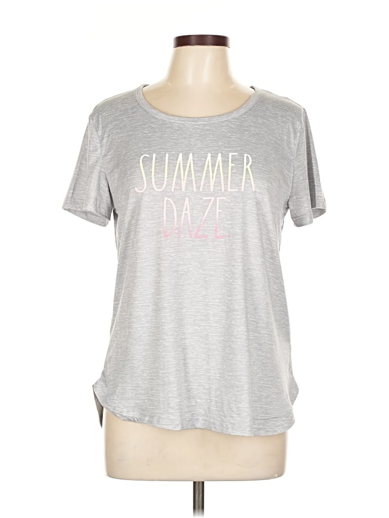 Pre-owned Rae Dunn Short Sleeve T-shirt In Silver