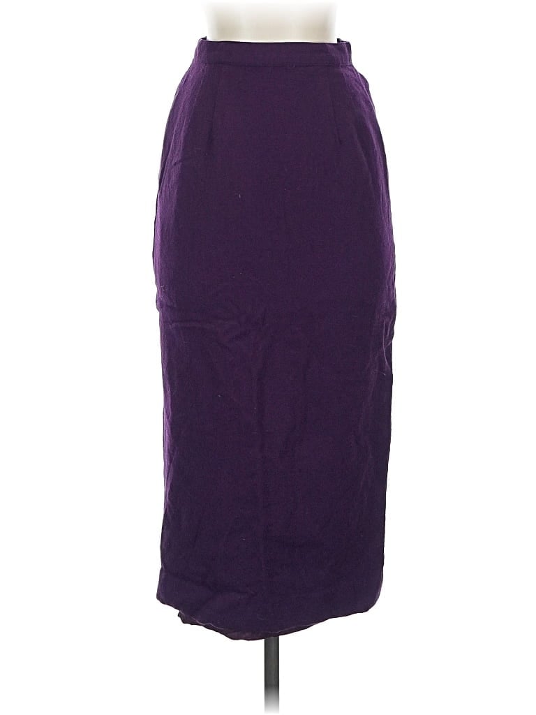 Pre-owned Valerie Stevens Wool Skirt In Purple