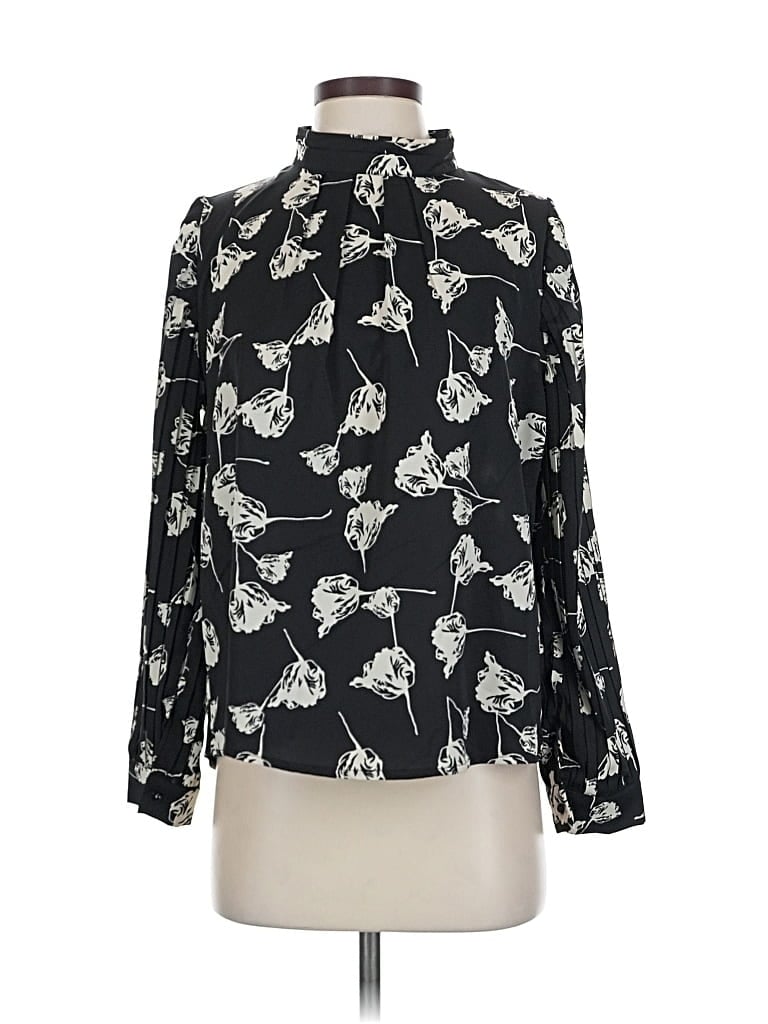 Pre-owned Gracia Long Sleeve Blouse In Black