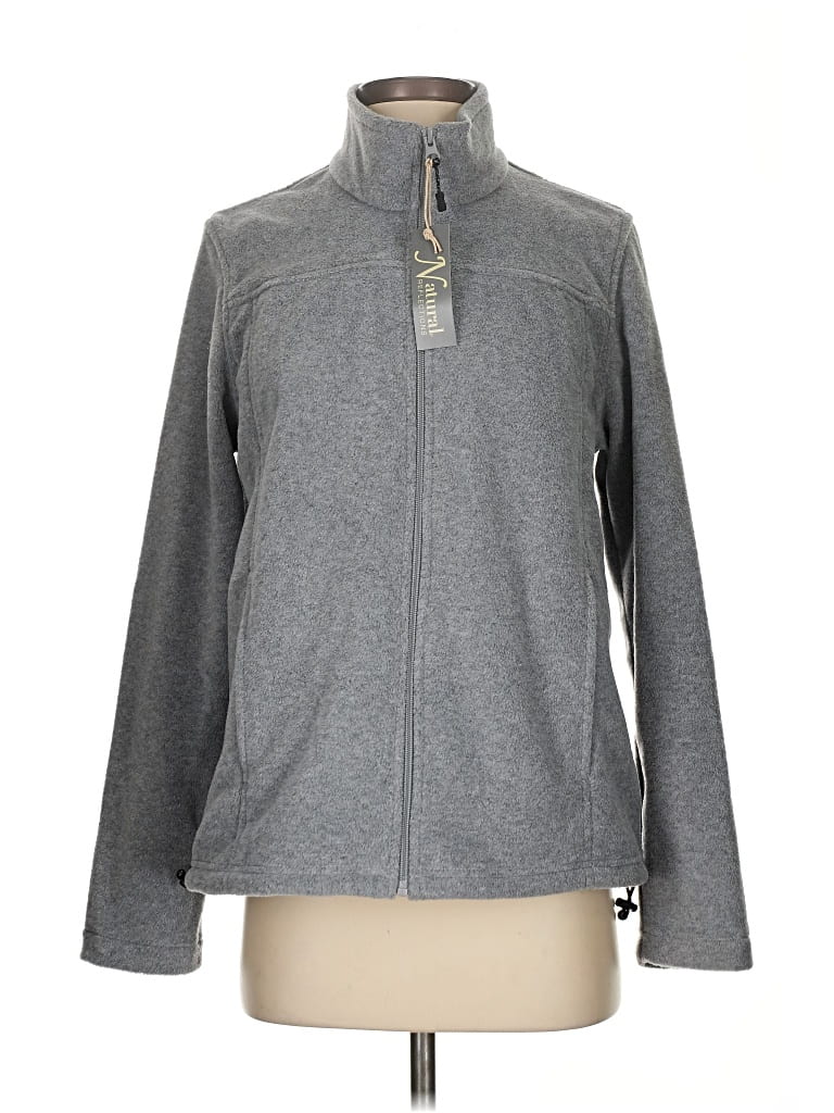 Pre-owned Natural Reflections Cardigan Sweater In Gray