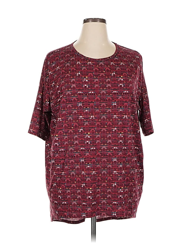 LULAROE Pre-owned Short Sleeve T-shirt In Burgundy