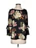 Lily Black 100% Polyester Black 3/4 Sleeve Blouse Size S - photo 1