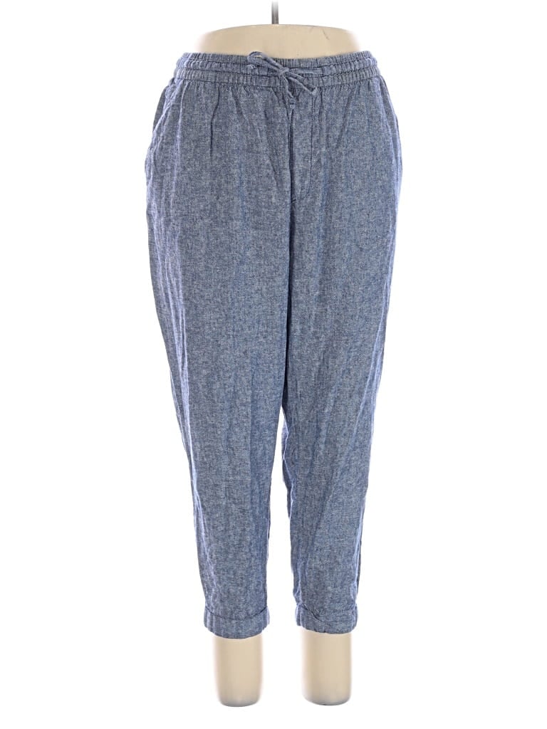 Pre-owned Old Navy Linen Pants In Blue