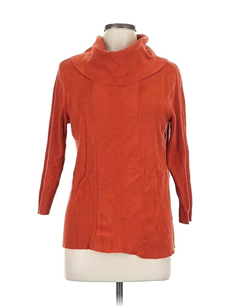 Pre-owned Dressbarn Turtleneck Sweater In Orange