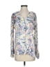 Etcetera 100% Viscose Floral Ivory Long Sleeve Blouse Size 2 - photo 1