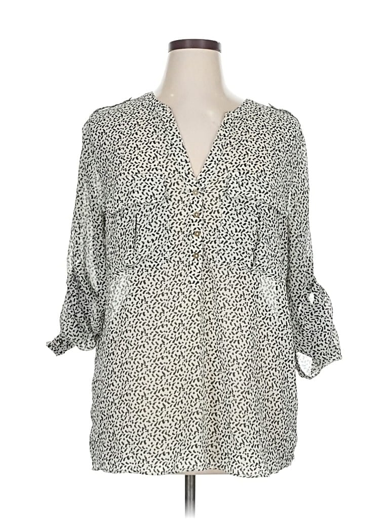 Pre-owned Gap Outlet 3/4 Sleeve Blouse In Gray