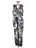 RACHEL Rachel Roy 100% Polyester Graphic Blue Jumpsuit Size 14 - photo 1