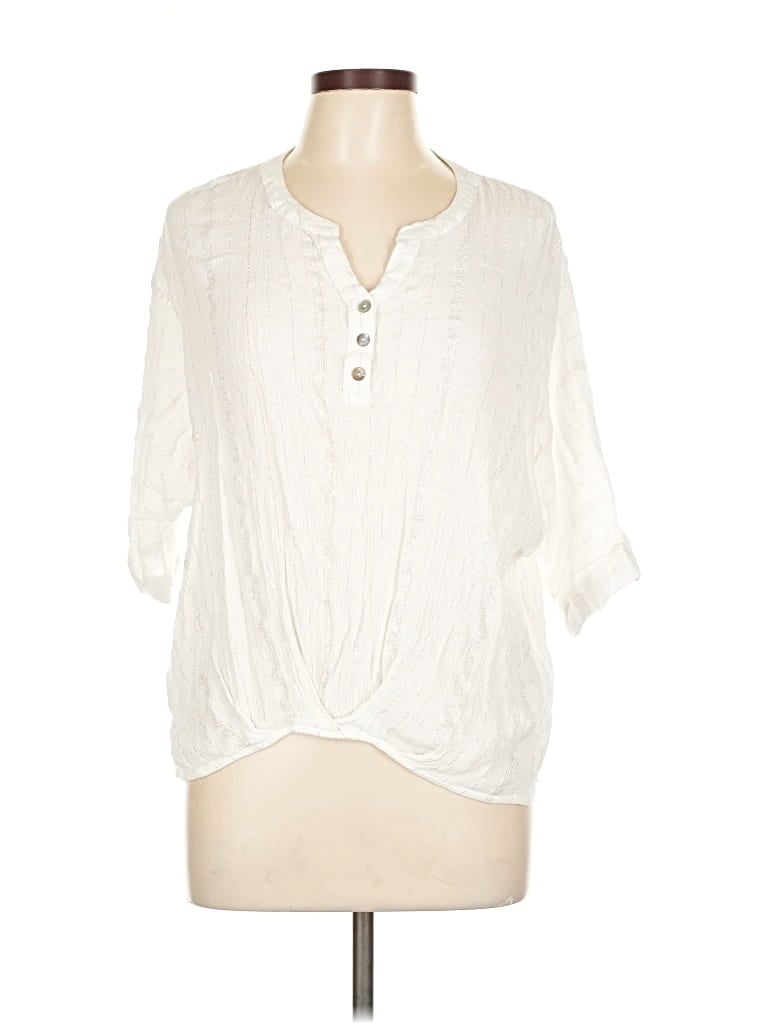 Pre-owned Chenault 3/4 Sleeve Blouse In White