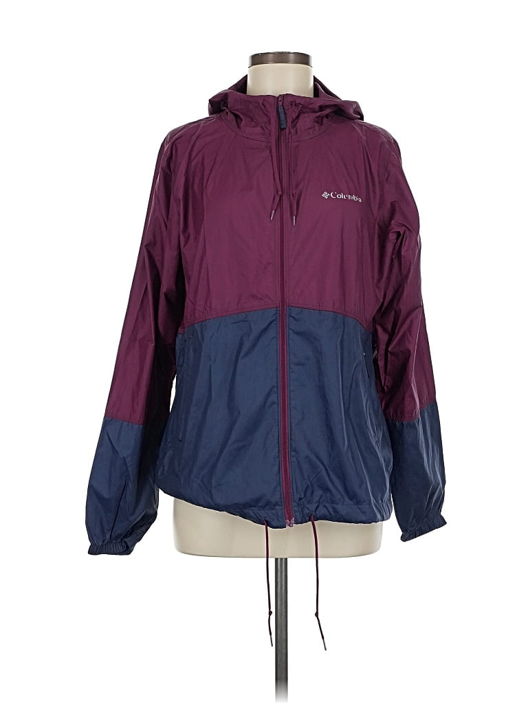 Pre-owned Columbia Windbreaker Jacket In Purple