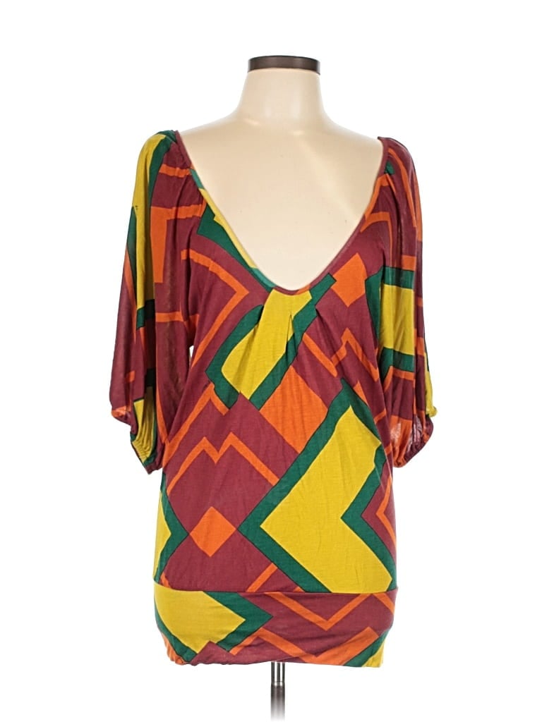 Pre-owned T-bags Los Angeles 3/4 Sleeve T-shirt In Burgundy