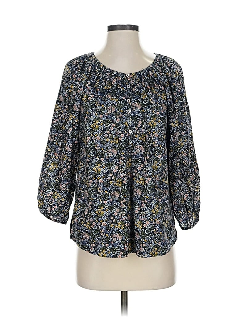 Pre-owned Ann Taylor Loft 3/4 Sleeve Blouse In Blue