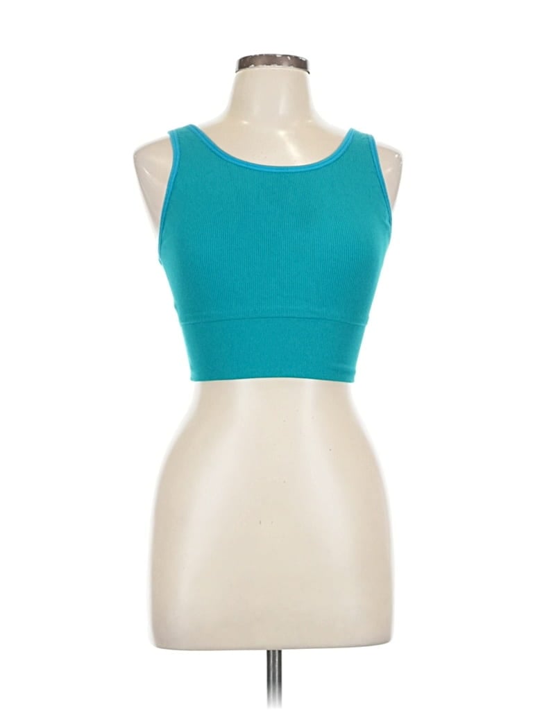 Pre-owned Victoria Sport Tank Top Teal Strapless Neckline Tops In Blue