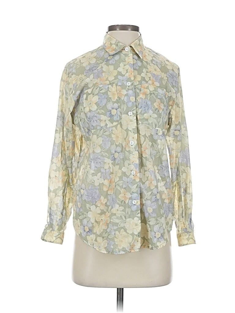 Pre-owned Lizsport Long Sleeve Blouse In Yellow